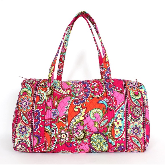 Vera Bradley Handbags - Vera Bradley Pink Swirls Large Quilted Duffel Bag